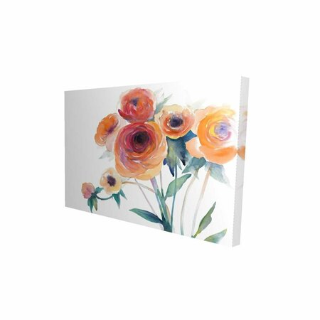 FONDO 12 x 18 in. Watercolor Flowers-Print on Canvas FO2786253